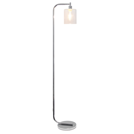 Simple Designs Simple Designs Antique Style Iron Lantern Floor Lamp, Chrome LF1036-CHR